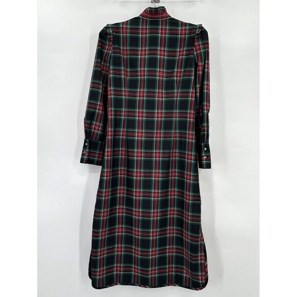 Tuckernuck Women's Highland Tartan Demy Dress sz L NWT Long Sleeve Shift Maxi - Picture 9 of 9